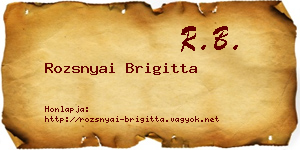 Rozsnyai Brigitta névjegykártya